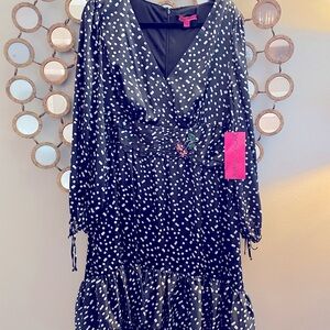 black dress with white polka dots size 16